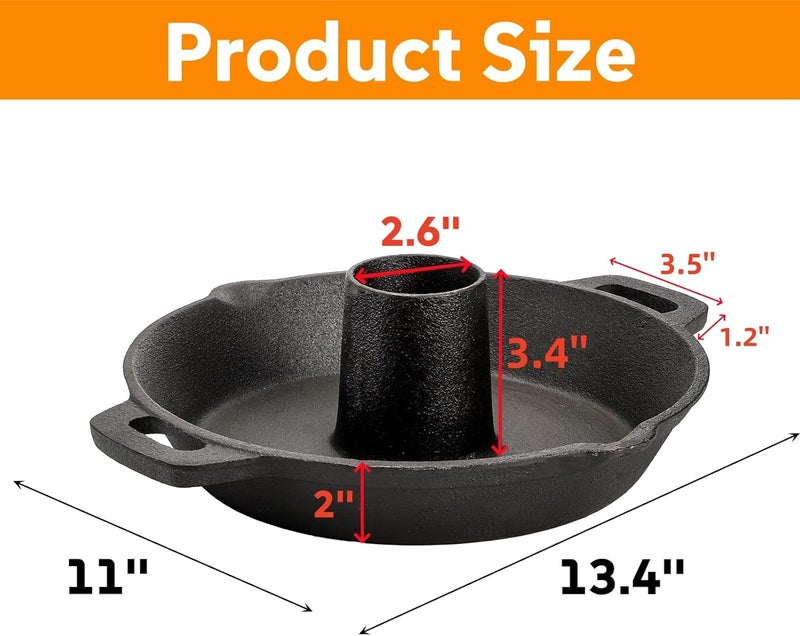 Acshio Cast Iron Chicken Roaster, Beer Can Chicken Holder Turkey Fryer with Roasting Pan, Poultry Roaster Stand Barbecue Grilling Accessories Rack for Most Grills and Oven Thanksgiving - Image 2